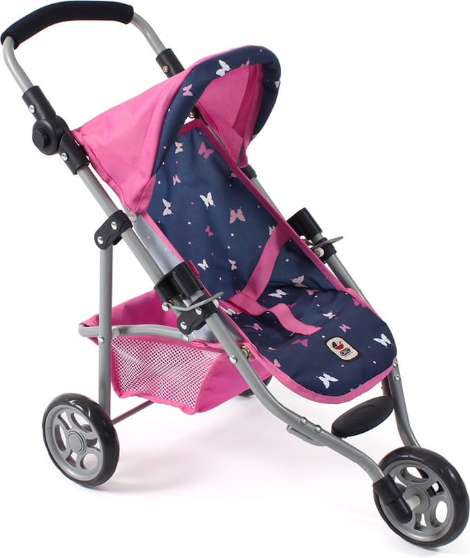 Bayer Chic 2000 - Poppenwagen Jogger Lola - Vlinders Navy Roze