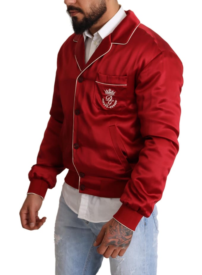 Rode Satijnen Bomberjack Jkt2914