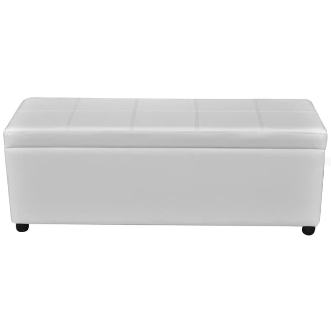vidaXL - Opbergbank - lang - hout - wit
