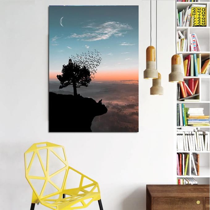 DINGPU volledige ronde boor 5D DIY diamant schilderij borduren kruissteek 5D Home Decor 20X30CM black