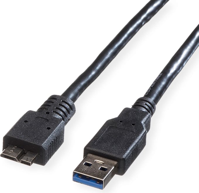 ROLINE USB 3.2 Gen 1 kabel, type, A M - Micro B M, zwart, 2 m