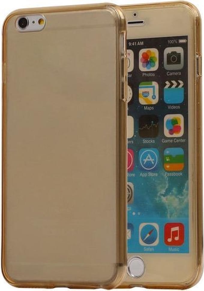 Transparant Goud Voor en Achter TPU Hoesje Apple iPhone 6 Plus / 6s Plus
