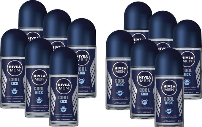 Nivea Deo Roll-On For Men Cool Kick FM 50 ml - Voordeelverpakking 12 stuks