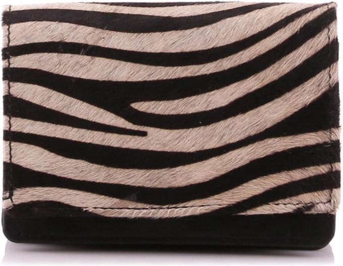 Bear Design Animal Leren Overslagportemonnee Small - Zebra