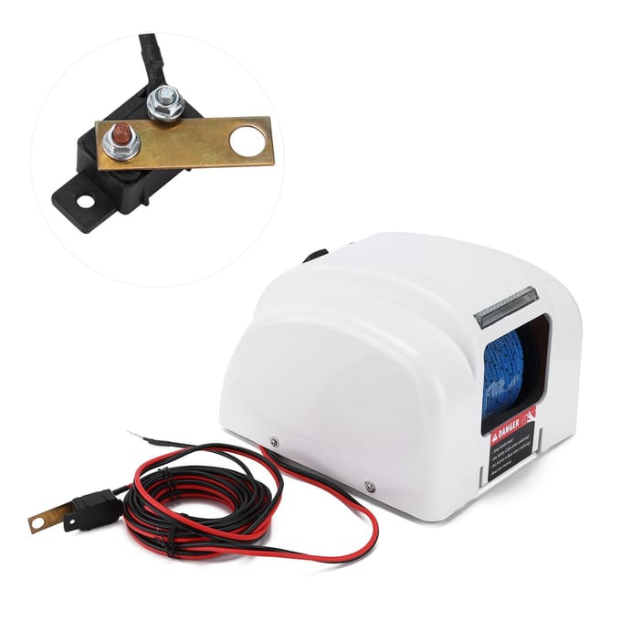 Treuil d'ancre électrique 30LBS 12V Treuil d'ancre marin Kit guindeau avec télécommande pour la pêche white