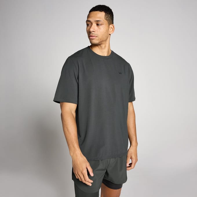 MP Heren Oversized Cotton Modal T-Shirt - Gewassen Zwart - M