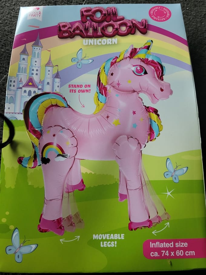 Folie Ballon - Unicorn- 74x60 cm Roze