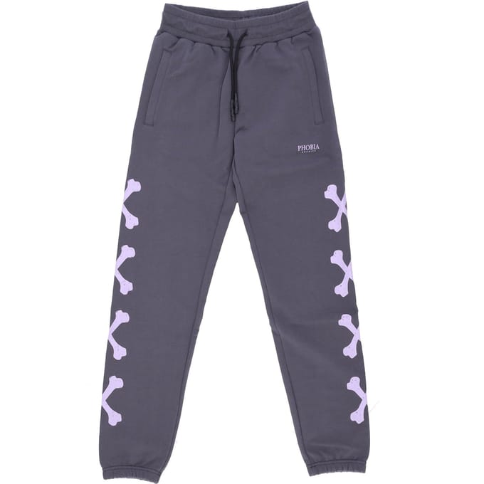 Heren lichtgewicht trainingsbroek Cross Bones broek grijs/lila