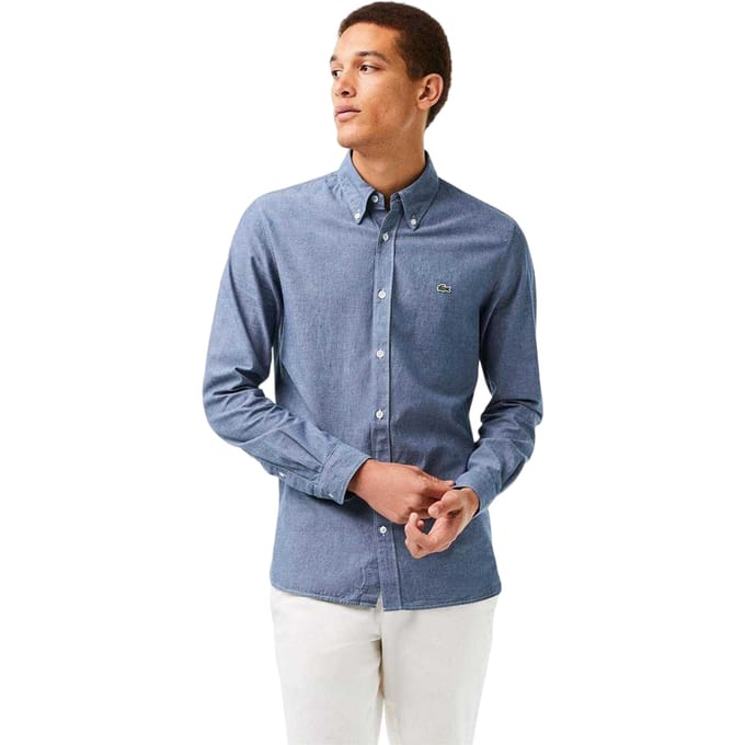 Lacoste Heren Chambray Slim Overhemd (Blauw)
