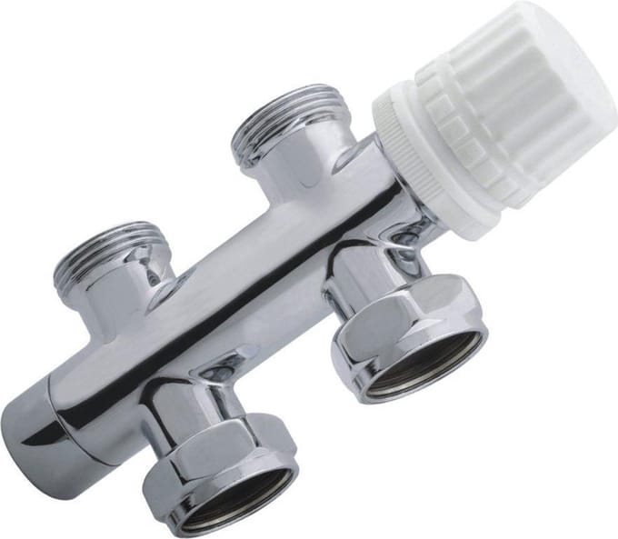 Riko Thermostatisch Onderblok Recht 3/4 Inch - Chroom