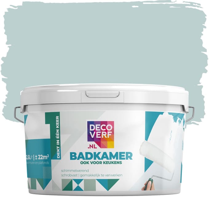 Decoverf badkamerverf 2.5L oud lichtblauw