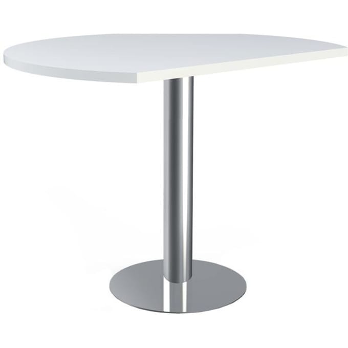 Toledo bijzettafel, in hoogte verstelbaar, afgerond, kolomvoet, ø 1000 mm, wit