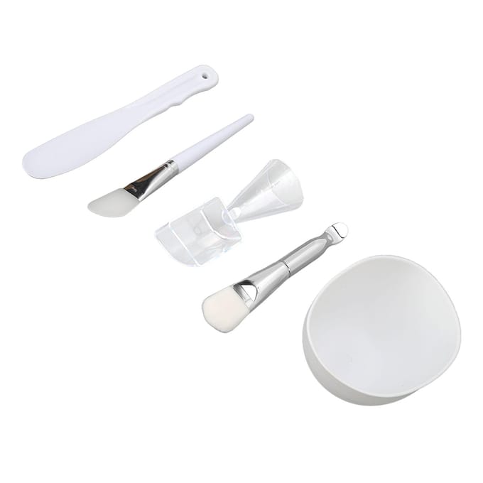 DIY Gezichtsmasker Tool Siliconen Borstel Zachte Borstel Mengkom Spatel Maatbekerset white