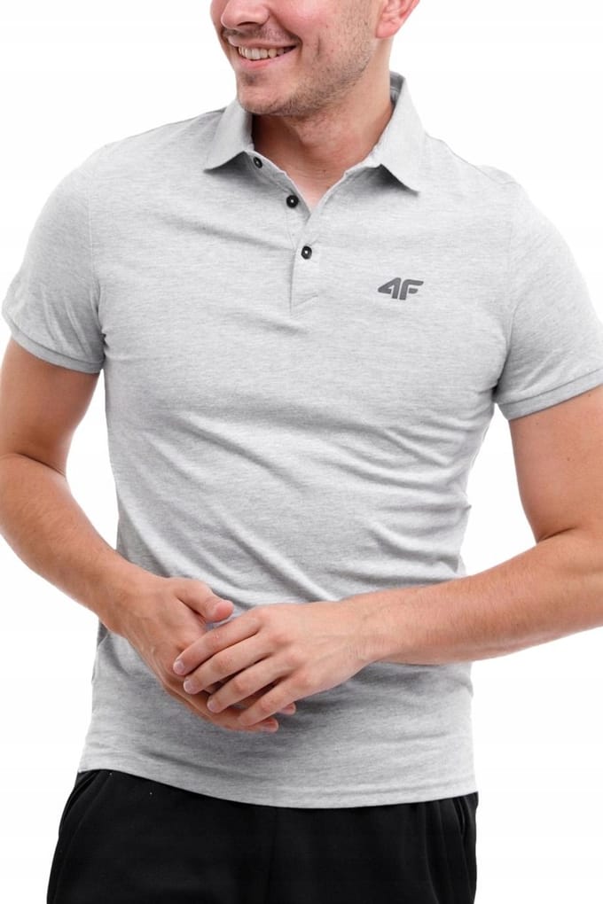 4F Poloshirt Heren - Grijs - Katoen - Maat S