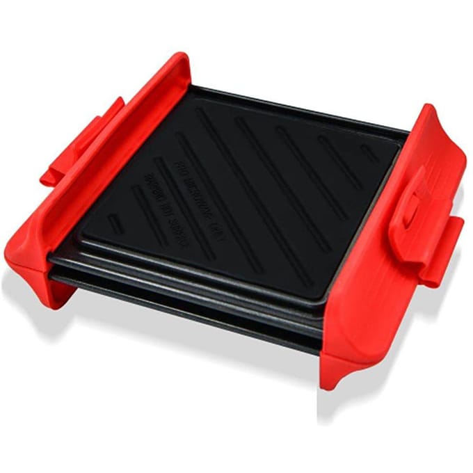 2 Stuks Snel Verwarmende Barbecue Bakplaten Anti-aanbak Bakplaten voor Magnetron black