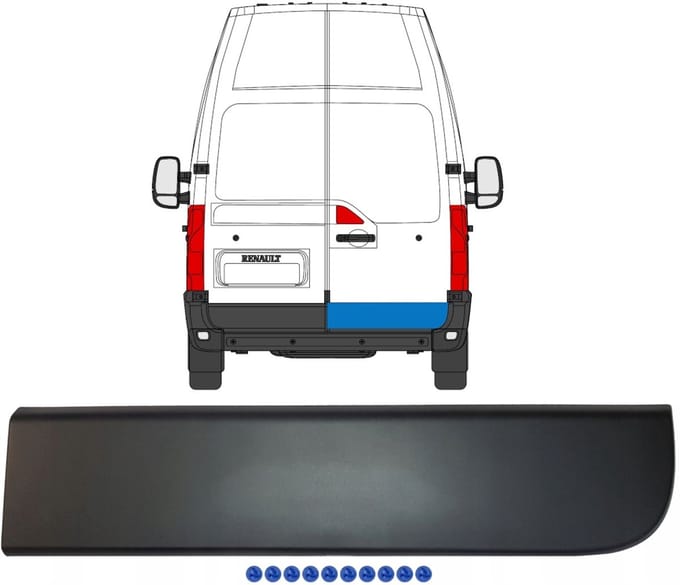 Sierlijst achterdeur voor Renault Master 2010- / Rechts