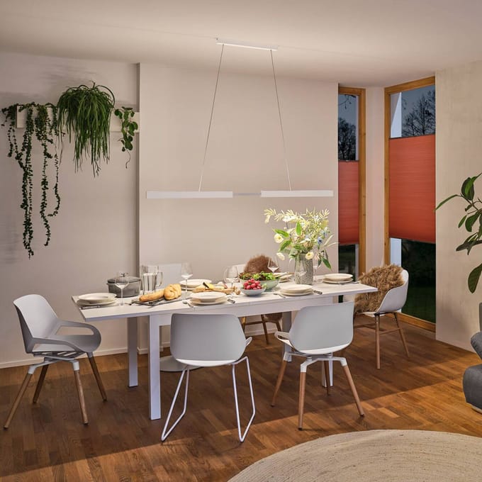 LED-hanglamp Smart Home Zigbee 3.0 Aptare 2700K dimbaar 2x2400lm 2x18W Wit mat