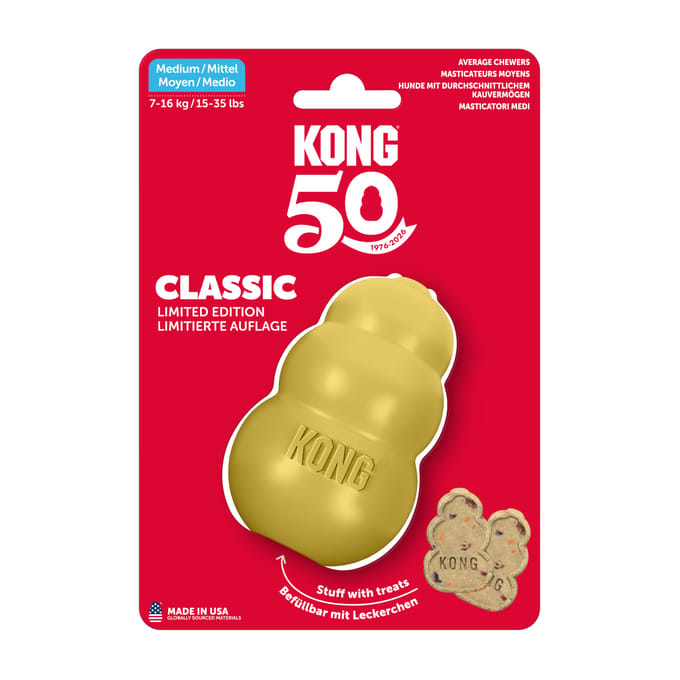 KONG Classic Gold M: Ø5,5xH9cm hondenspeelgoed