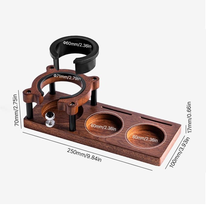 Espresso Tampstation met 2 Houders voor Distributietools 51-58mm Universele Filterdragerhouder Rectangular