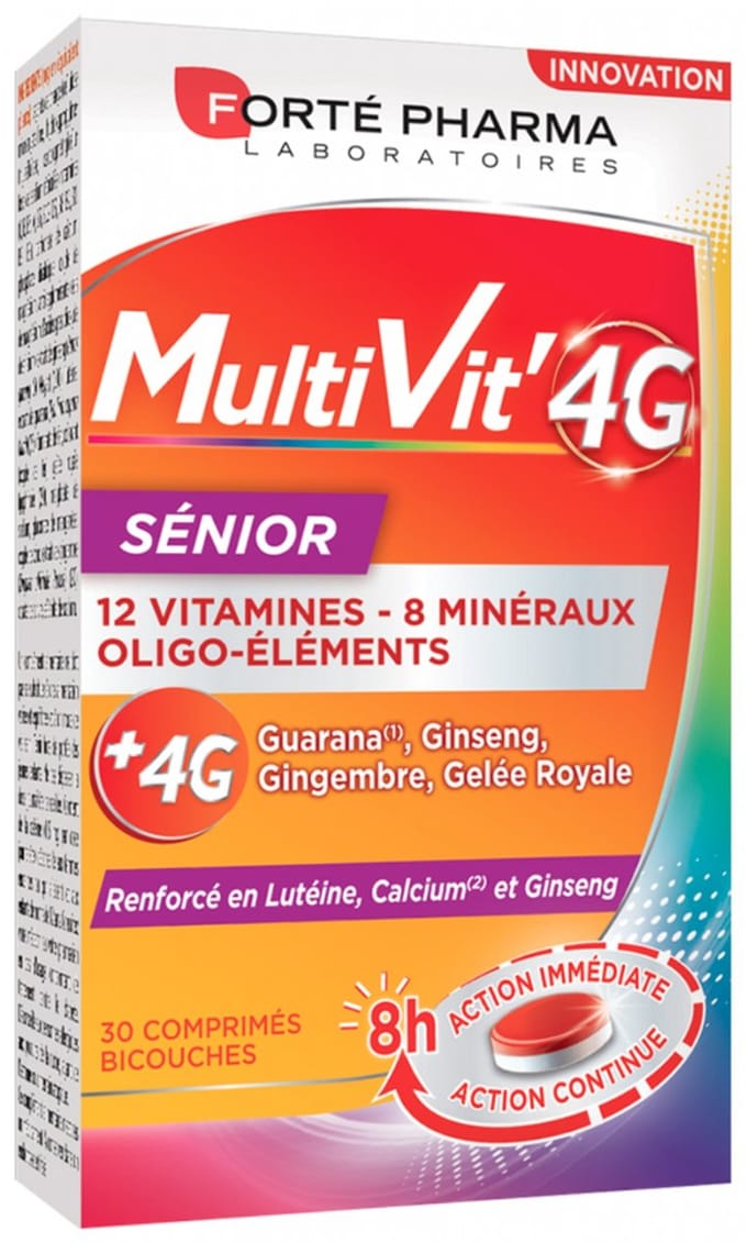 Forté Pharma MultiVit'4G Sénior 30 Tabletten Dubbele Sterkte