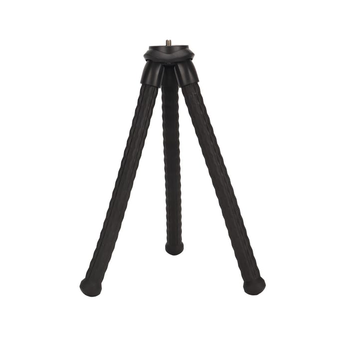 Mini Flexibel Statief 14 Inch Schroef Draagbaar Statief met Verborgen Telefoonhouder Koude Schoen Mount black