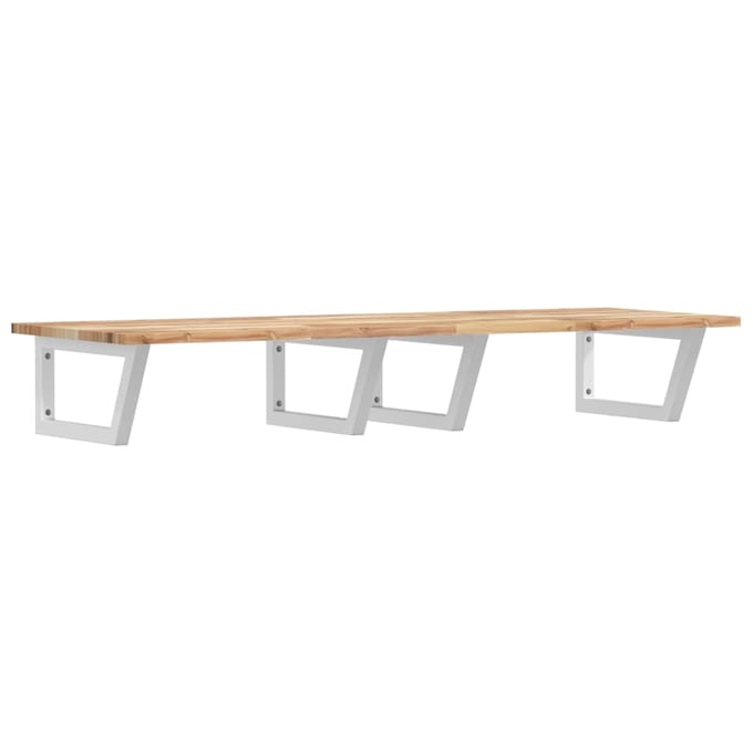 vidaXL - Badkamer - wandschap - staal - en - massief - acaciahout