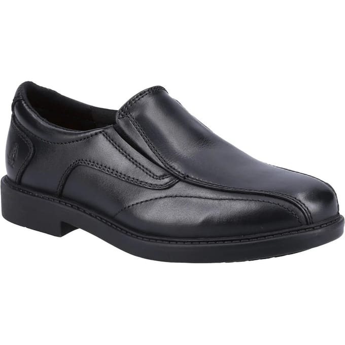 Hush Puppies Toby SNR Leer Jongens Zwarte Loafers