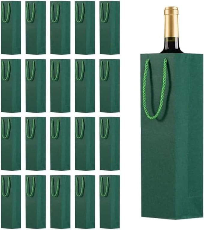 Wijnfleszak met venster, transparant cadeautasje voor Kerst, bruiloft en feestvieringen