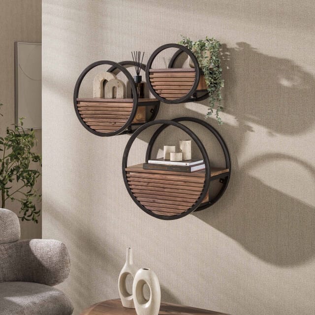 Hoyz wandplank circular - 25x30x30 cm