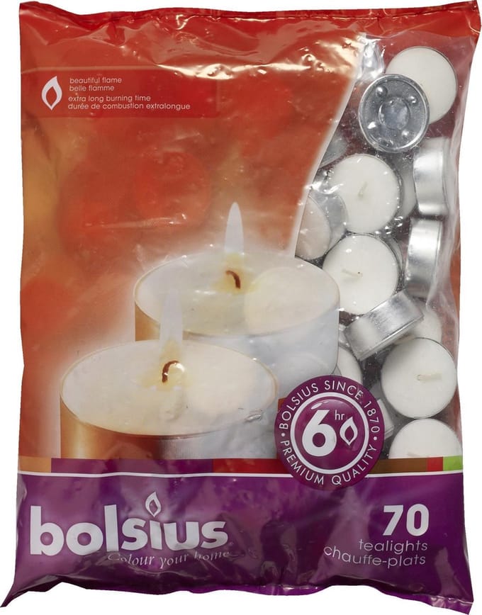 Bolsius Waxinelichtjes - Wit - 70 Stuks - Sfeervol