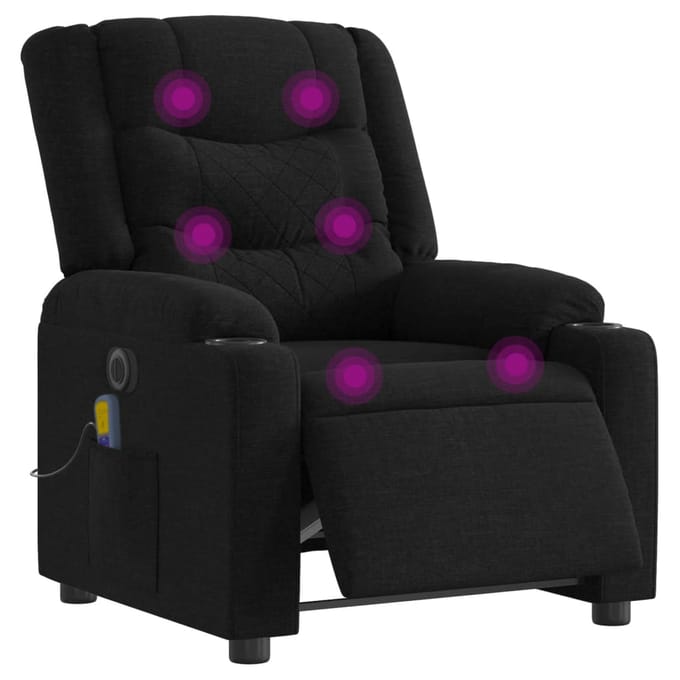 vidaXL - Massagestoel - elektrisch - verstelbaar - stof - zwart