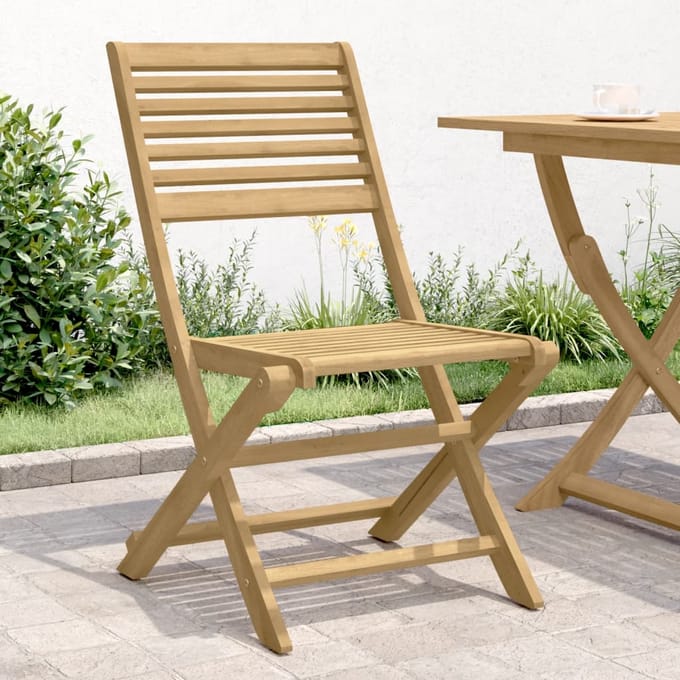 vidaXL - Inklapbare - stoelen - 2 - st - 48,5x61,5x87 - cm - massief - acaciahout