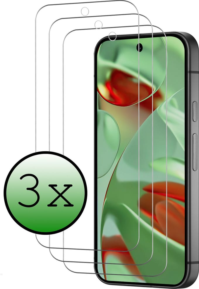 Screenprotector - 3 Stuks Geschikt voor Google Pixel 9 Pro - Extra Sterk - Beschermglas - Gehard Glas - Tempered Glass - Screen Protector