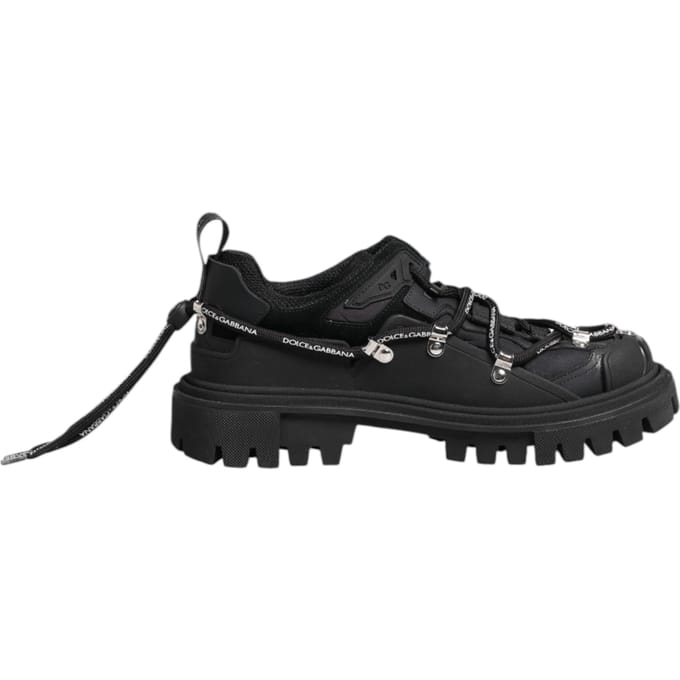 Dolce & Gabbana Zwarte Lage Veterschoenen voor Trekking