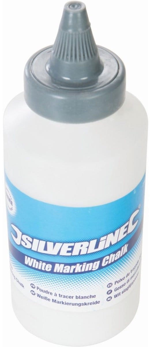 Silverline Micro fijn slaglijnpoeder - 250 gram - wit - luchtdicht knijpflesje