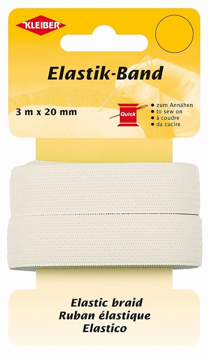 Rubberband, 3 m x 5 mm, wit/rood