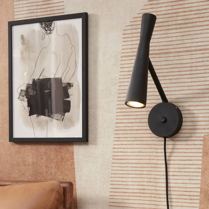 it's about RoMi Wandlamp Bordeaux - Zwart - 10.5x26x34.5cm - Binnen Modern