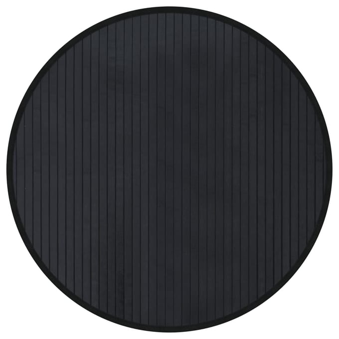vidaXL - Vloerkleed - rond - 60 - cm - bamboe - zwart