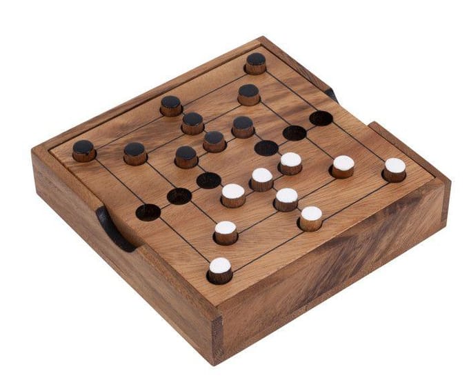 Jeu de société - ENGELHART - Marelle - Bois d'Acacia - Écologique - 2 joueurs - 6 ans et plus marron