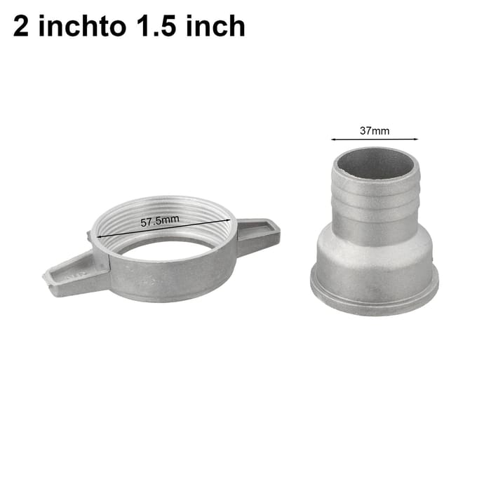 Connecteur de Tuyau de Pompe à Eau en Aluminium avec Joint en Caoutchouc Durable Accessoires de Pompe à Eau à Essence Haute Qualité gray