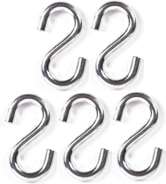 Benson S-haak / ophanghaak - 5x - van metaal - 4.7 mm
