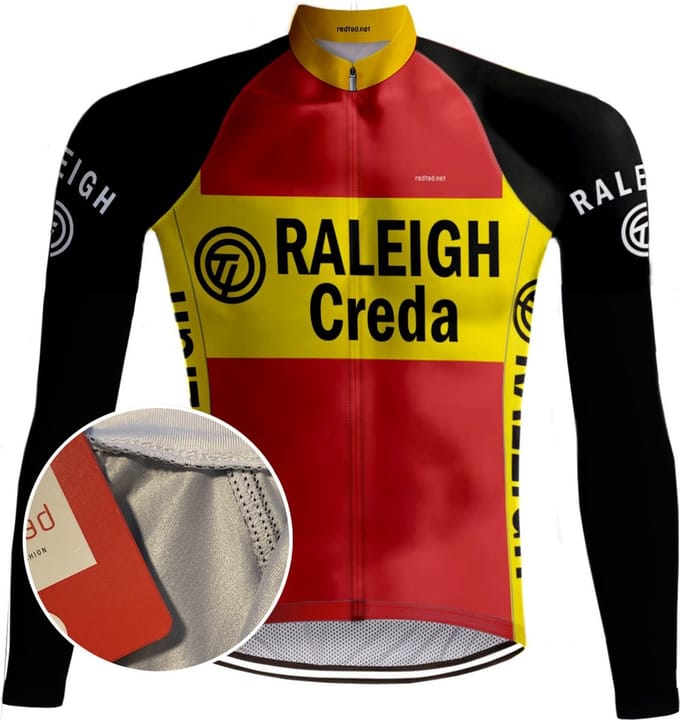 Retro Wielershirt Lange Mouwen TI-Raleigh Rood - REDTED - XXL