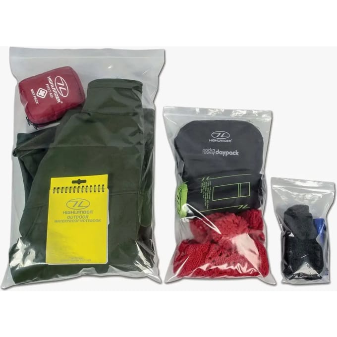 Highlander Self sealing opbergzakken  waterdicht - transparant