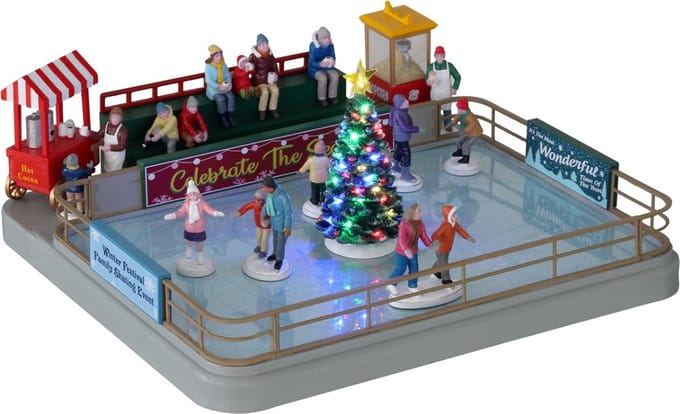 Lemax - OUTDOOR SKATING RINK, WITH 4.5V ADAPTOR - Kersthuisjes & Kerstdorpen