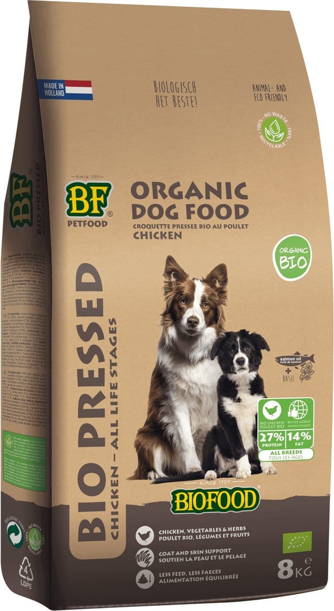 Biofood Organic Geperst Tarwevrij - Hondenvoer - 8kg