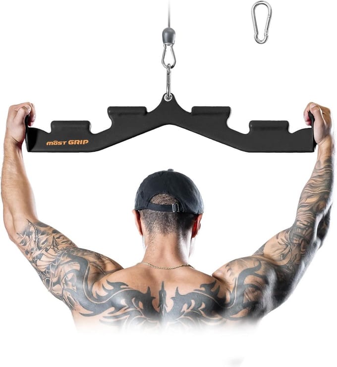 Professionele Lat Pulldown Stang met 6 Handvatten voor Krachttraining Rug