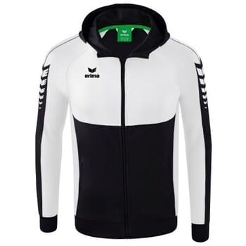 Erima Six Wings Trainingsjack Met Capuchon Kinderen - Wit / Zwart | Maat: 164