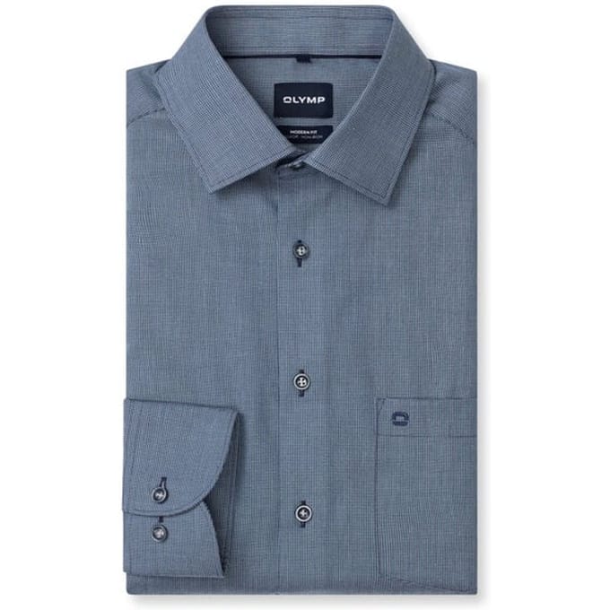 OLYMP Luxor Overhemd, Modern Fit, New Kent, Marineblauw