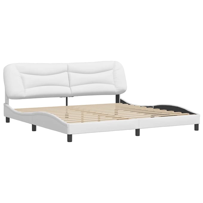 vidaXL - Bedframe - zonder - matras - "Hvar" - kunstleer - wit - 200x200 - cm