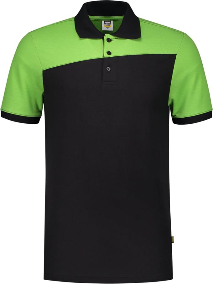 Tricorp 202006 Poloshirt Bicolor Naden - Zwart/Limoen - 7XL